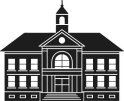 Silhouette of Classic School Building Illustration vector