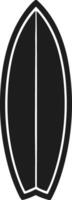 Outlined Surfboard Silhouette - Stylish Illustration for Beach, Ocean, and Summer Sports Projects vector