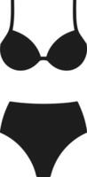 High Waist Bikini Silhouette Illustration for Modern Swimwear and Summer Design vector