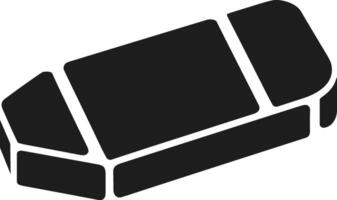 Angled Eraser Silhouette - Minimalist Stationery for Art and School Design vector