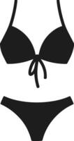Tied Bikini Silhouette Illustration for Summer Fashion and Beach Design Concepts vector
