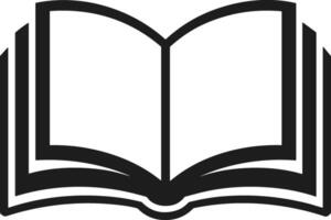 Open Book Silhouette with Pages Illustration vector