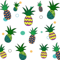 Cartoon pineapple seamless pattern png