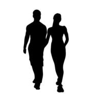 Couple in love shadow shape silhouette. vector