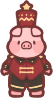 pig wearing a nutcracker costume png
