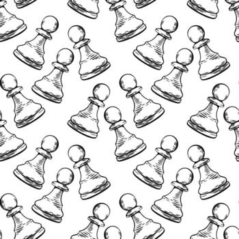 ajedrez bosquejo modelo con repitiendo empeñar dibujos vector