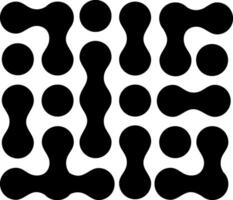 BLACK Geometric bubble shape point metaball dot background vector