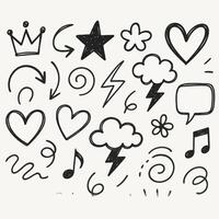 Brush strokes, arrows and different shapes vector