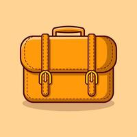 Orange briefcase with two straps vector