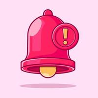 Pink alert bell with exclamation mark vector