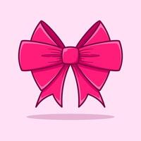 Ribbon Satin Bow Icon Illustration. Gift Bows With Ribbon Flat Icon vector