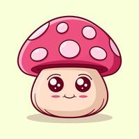 Illustration graphic of cute mushroom cartoon character vector