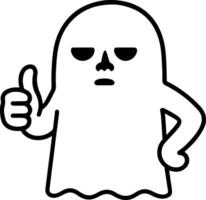 Arrogant ghost showing thumbs up vector