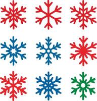 Collection of unique winter snowflake designs for seasonal use vector