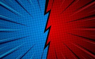 Comic style background with blue and red vector