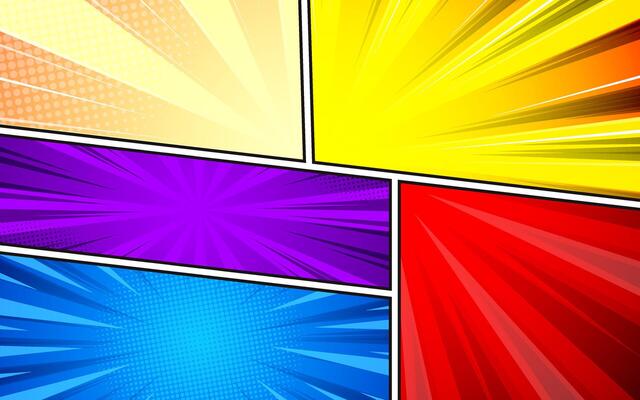 Colorful Pop Art Comic Panel Design Background.