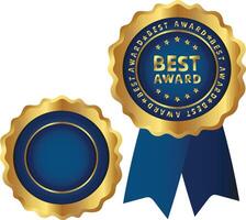 set gold best award medal badge with ribbon free illustration vector