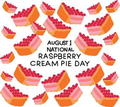 national raspberry cream pie day frees vector