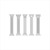 four different types of columns in different styles vector