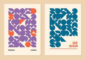 Modernism poster collection in a geometric Bauhaus style vector
