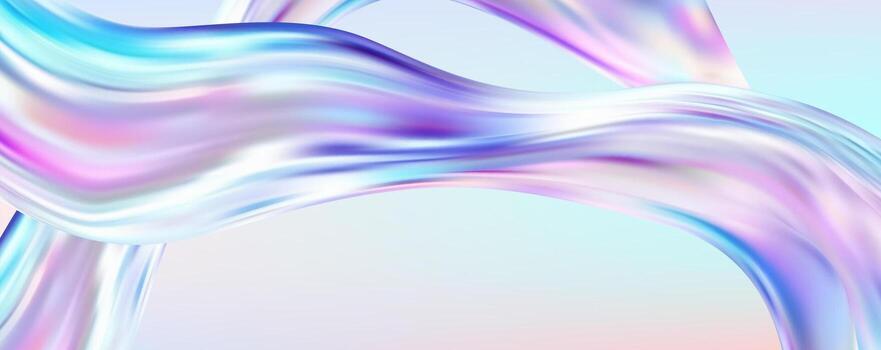 Flow iridescent fluid.Dynamic spectrum ribbon.Spectrum ribbon. vector