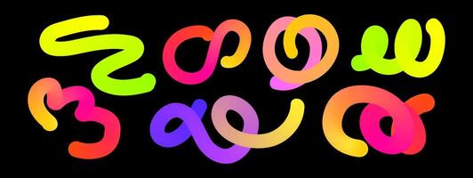 A colorful font with the word woo written in different colors. vector
