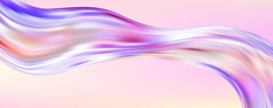 Flow iridescent fluid.Dynamic spectrum ribbon. vector