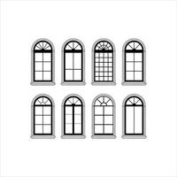 a set of windows with different shapes and sizes vector