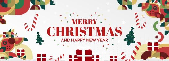 Colorful Christmas and New Year greeting design vector