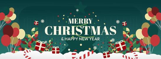 Christmas and New Year festive design vector