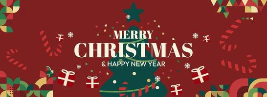 Merry Christmas and Happy New Year design vector