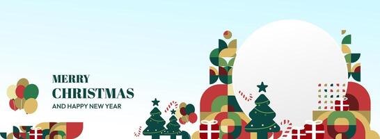 Colorful Christmas trees and gifts decoration vector
