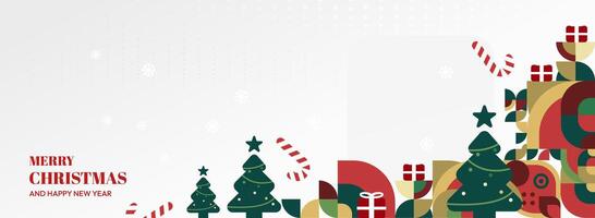 Christmas trees and holiday decorations vector