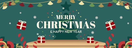 Christmas decorations with gifts vector