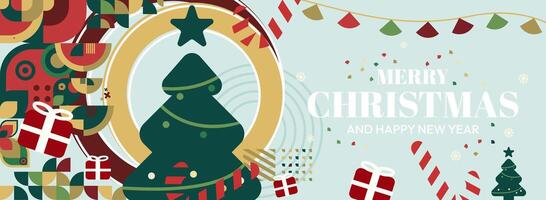 Celebrate the Holidays in Style. Trendy Christmas and New Year Backgrounds with Bold Geometric Elements for Your Website. vector