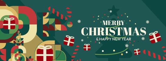Unique Christmas and New Year Templates. Eye-Catching Geometric Shapes for Seasonal Profile Covers and Marketing Materials. vector