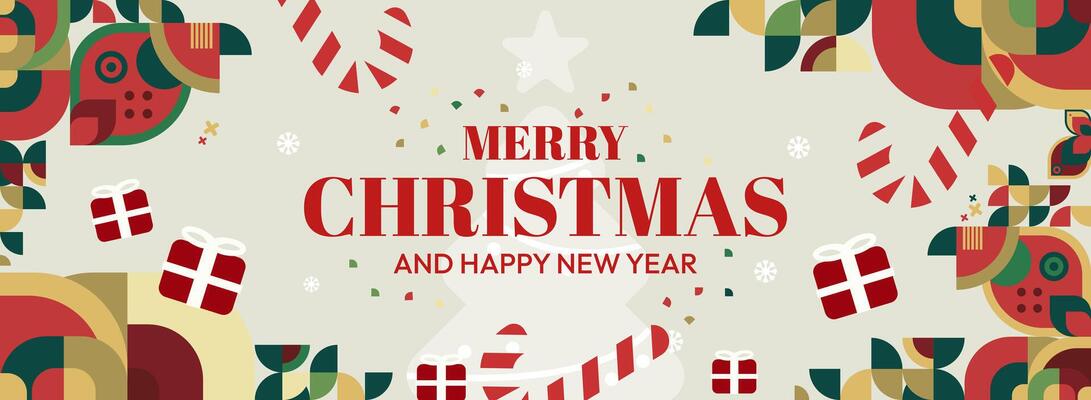 Make your holiday greetings shine. Unique Christmas and New Year backgrounds featuring modern geometric elements for festive promotions.