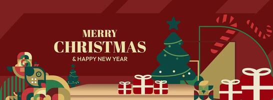 Unique Christmas and New Year Templates. Creative Geometric Designs for Seasonal Greetings and Profile Covers. vector