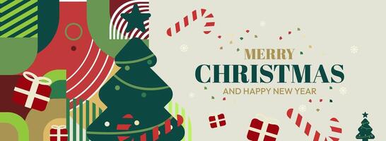 Festive and Fun Christmas and New Year Backgrounds. Artistic Geometric Elements for Your Website and Holiday Cards. vector