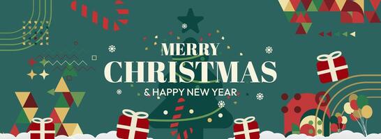 Fresh and Unique Christmas and New Year Backgrounds. Modern Geometric Designs for Your Festive Online Marketing Strategy. vector