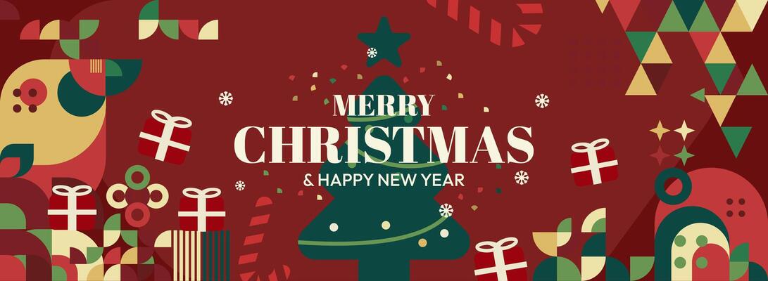 Festive Christmas and New Year Backgrounds. Unique Geometric Elements for Stunning Website Banners and Holiday Prints.