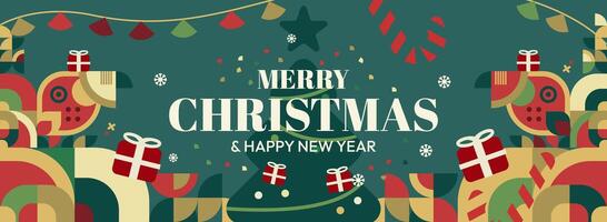 Celebrate the magic of the season. Unique Christmas and New Year backgrounds with striking geometric elements for festive banners. vector