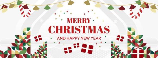 A fresh take on holiday greetings. Unique backgrounds for Christmas and New Year with playful geometric shapes for your website. vector