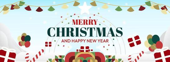 Spread the joy of the season. Unique Christmas and New Year designs with captivating geometric patterns for banners and prints. vector