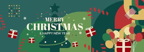 Memorable Christmas and New Year Templates. Bold Geometric Designs for Eye-Catching Seasonal Promotions and Banners. vector