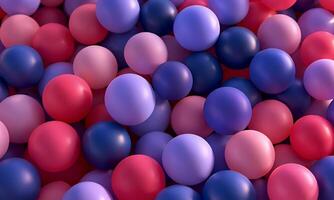 Pink Purple Blue Red Glossy Balls Abstract Background 3D Render video