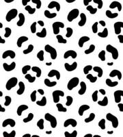 Seamless pattern of hand drawn leopard dotted fur print isolated on white background vector