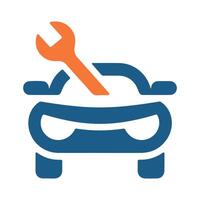 a silhouette of a car service logo vector
