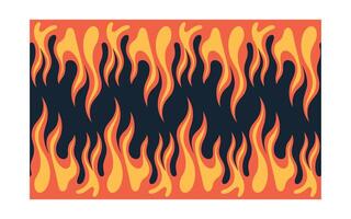 Abstract Flame Pattern Retro Fire Design with Vibrant Orange and Yellow Tones vector