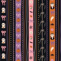 Halloween themed pattern with spooky elements vector